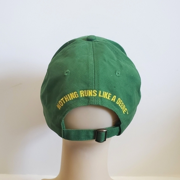 John Deere Green Yellow Baseball Hat Cap Nothing Runs Like A Deere - Picture 7 of 13